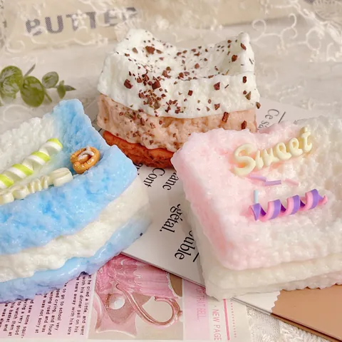 Simulation Strawberry Toast Squishy Slow Rebound Stress Relief Toy Soft Bread Fake Cake Squeeze Toy For Kids Adults Gift