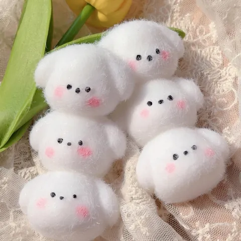 Lindo Juguete Squishy de Cachorro Apilado Triple de Dibujos Animados Flocado Borroso Descompresión Alivio del Estrés Juguete para Apretar para Niños Adultos Regalo