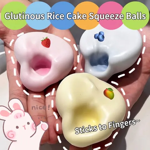 Jouet Anti-stress Mochi Squishy TPR Balle Sensorielle À Rebond Lent Jouet À Presser Doux À La Main Pour Adultes Enfants Bureau Décompression Cadeau