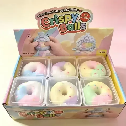 Handgefertigter Knuspriger Slow Rebound Donut Katzenpfote Squishy Stressabbau Spielzeug Für Kinder Erwachsene Macaron Farbe Großes Spielzeug