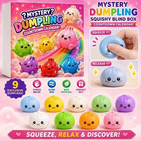 Caja Sorpresa Mystery Dumpling Squishy Calendario de Cuenta Regresiva Juguete para el Estrés Para Niños Adultos Juego de Juguetes de Caucho Suave
