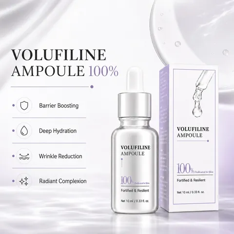 Pure Volufiline Ampoule Facial Serum Frosted Glass Dropper Bottle Skin Barrier Fortified Resilient Moisturizing Care