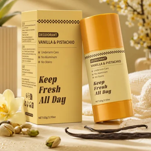 Kojic Acid Turmeric Deodorant Stick Aluminum Free Vanilla Pistachio Scent Underarm Brightening Body Odor Control Deodorant For Unisex