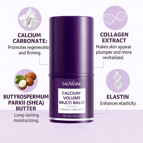 Sauvasine Calcium Multi Balm Stick Anti Wrinkle Moisturizing Face Serum Collagen Elastin Firming Brightening Skin Care Balm