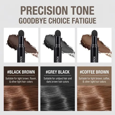 Stick in Polvere Ombra per Attaccatura Capelli Impermeabile per Donna Punta in Spugna Contouring Capelli Stick in Polvere per Sopracciglia Ombra Nasale Strumento Trucco Nero Naturale Marrone Scuro