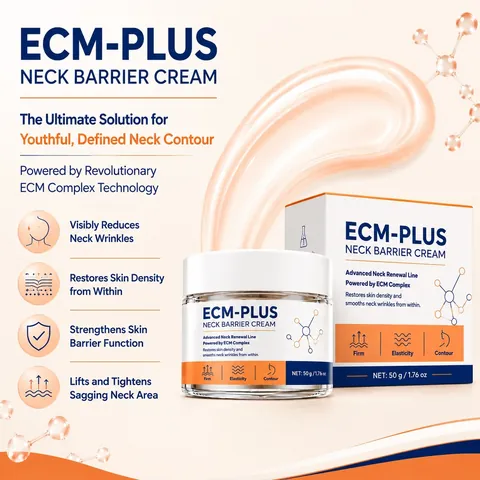 ECM-PLUS Neck Barrier Repair Cream Firming Elasticity Contour Restore Neck Wrinkle Treatment Skin Barrier Moisturizing Cream