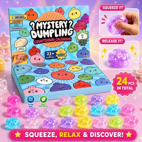 Mystery Dumpling Advent Calendar Fidget Toy Stress Relief Squishy Surprise Gift Box For Christmas Countdown Seasonal Decor