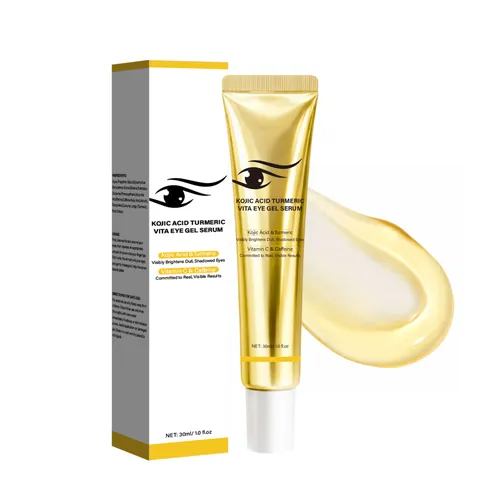 Kojic Acid Turmeric Vitamin E Eye Cream Gel Essence Eye Brightening Serum For Dark Circles Puffy Eyes Skincare Daily Use
