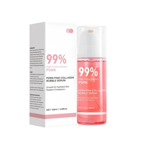 PDRN Pink Collagen Bubble Serum Salmon DNA Moisturizing Facial Essence Foam Serum For Skin Repair Revitalizing
