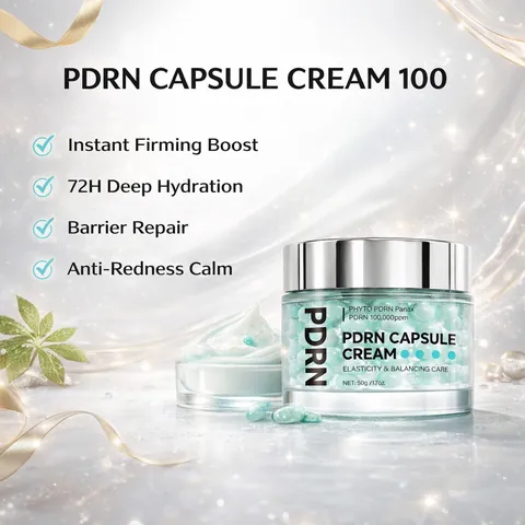 PDRN Capsule Cream Facial Moisturizer With Polypeptide Collagen Hyaluronic Acid Firming Hydrating Barrier Repair Face Cream