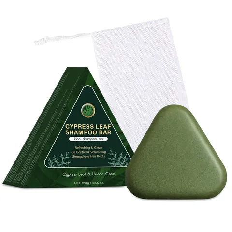 Usman Gras Thuja Orientalis Blad Haarzeep Diepe Reiniging Voedende Hoofdhuid Kruiden Shampoo Bar Met Schuimnet