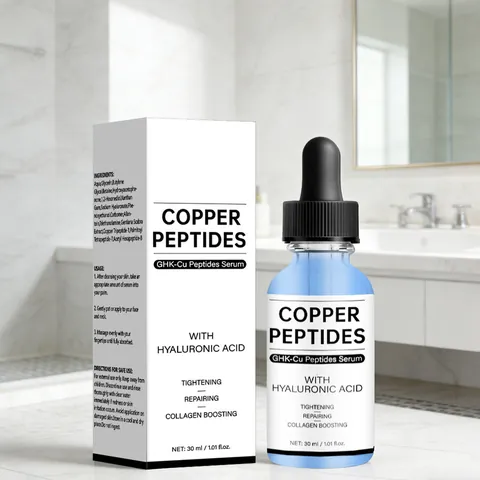 Blue Copper Peptide Serum GHK-Cu Repairing Face Essence Firming Moisturizing Hyaluronic Acid Anti-Aging Skin Care For Women Adults
