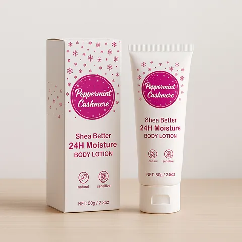 Shea Better Body Lotion Peppermint Cashmere Long Lasting 24H Moisture Body Moisturizer For Sensitive Skin Shea Butter Lotion