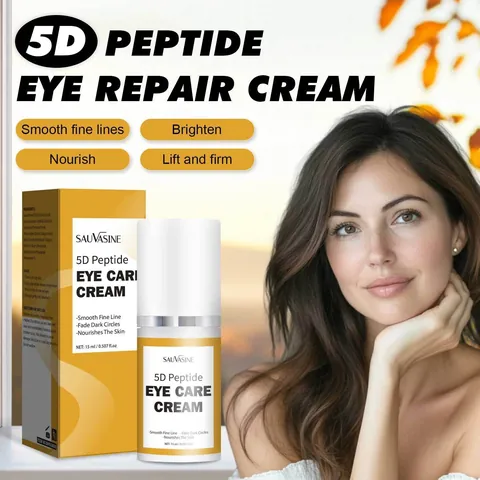 Sauvasine 5D Peptide Eye Care Cream 15ml Anti-Wrinkle Eye Cream for Fine Lines Dark Circles Puffy Eyes Firming Skincare