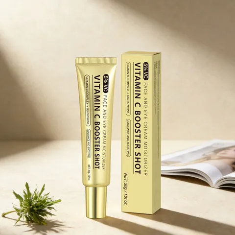 Vitamin C Booster Shot Face And Eye Cream Brightening Essence For Dark Spot Fade Skin Care Gold Tube Liquid Cream Gift