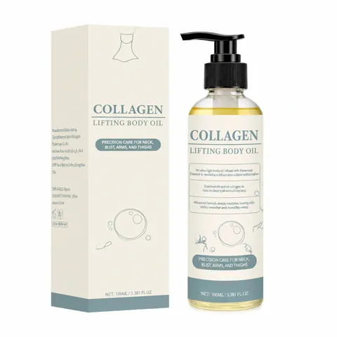 Aceite Corporal con Colágeno para Reafirmar la Piel Antiarrugas Cuidado de la Piel Hidratante Aceite de Masaje Corporal para Cuello Pecho Brazo Pierna