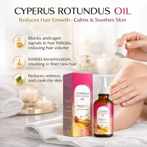 Huile de Cyperus Rotundus Soin du Corps Huile Essentielle Formule d'Épilation Liquide de Soin de la Peau Apaisant Pour Femmes Hommes