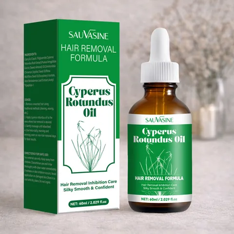 SAUVASINE Huile de Cyperus Rotundus Inhibiteur de Croissance des Poils Huile Corporelle Femme Peau Lisse Après Épilation