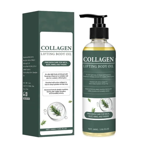 Aceite Corporal Elevador de Colágeno Firmeza Nutritivo Esencia de Romero Aceite para el Cuidado de la Piel de Cuello Pecho y Extremidades