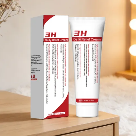 3H Daily Relief Cream 50ml Soothing Face Moisturizer Centella Asiatica Niacinamide Ceramide Barrier Repair Cream Skincare