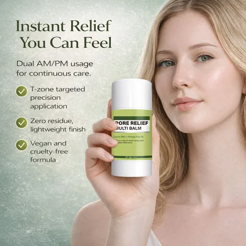 Pore Relief Multi Balm Cooling Skin Repair Stick Pore Minimizing Soothing Moisturizer With Squalane For Face Skincare