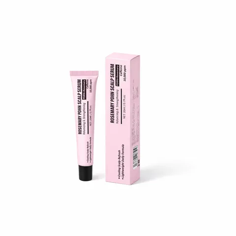 Rosemary PDRN Scalp Essence Lotion Hair Strengthening Volumizing Serum Scalp Care Pink Tube Serum For Men Women Daily Use