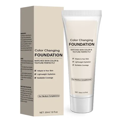Luxurious Color Changing Foundation Moisturizing Face Makeup For Medium Complexion Skin Tone Matching Liquid Foundation 30ml
