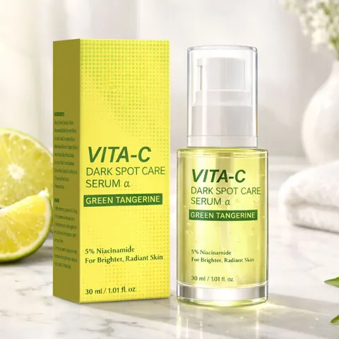 Green Tangerine Vitamin C Dark Spot Care Serum Niacinamide Brightening Facial Essence Skincare For Dark Spots Uneven Skin Tone