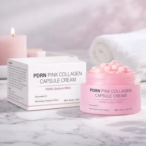 PDRN Pink Collagen Capsule Cream With Five Percent Niacinamide Moisturizing Firming Soothing Face Cream For Skincare Women
