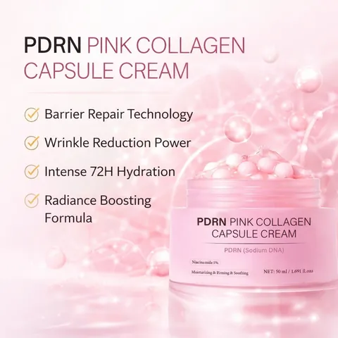 PDRN Pink Collagen Capsule Cream With Five Percent Niacinamide Moisturizing Firming Soothing Face Cream For Skincare Women