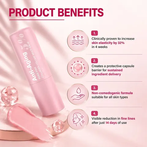 PDRN Pink Collagen Multi Balm Stick For Face Neck Lip Care Moisturizing Anti Aging Anti Wrinkle Barrier Repair Skin Balm