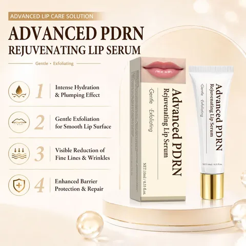 Sérum Labial Rejuvenecedor PDRN Avanzado Hidratación Profunda Exfoliación Suave Sérum Reparador de Líneas de Labios para Mujer