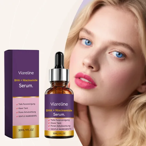 Viareline Niacinamide Serum BHA Salicylic Acid Pore Care Oil Control Moisturizing Smoothing Facial Treatment Daily Care