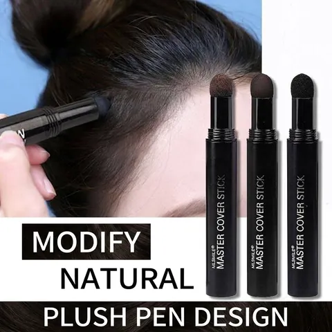 Professional Hairline Shadow Stick Waterproof Forehead Contouring Powder With Sponge Applicator For Thinning Hair Cover Up