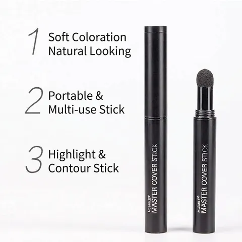 Professional Hairline Shadow Stick Waterproof Forehead Contouring Powder With Sponge Applicator For Thinning Hair Cover Up