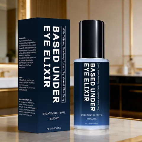 Under Eye Elixir Serum with Caffeine Arbutin Squalane for Brightening De-puffing Dark Circles Professional Eye Care Gel