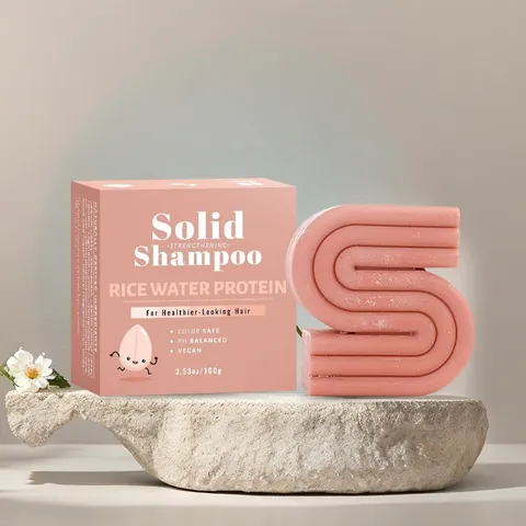 Champú Sólido de Proteína de Agua de Arroz PH Equilibrado Protector de Color para Fortalecer el Cabello Producto Vegano para Mujer Hombre