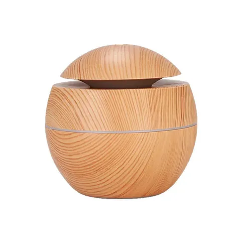 Mini Humidificador de Aire USB en Forma de Seta Florero Portátil Ultrasónico Grano de Madera Purificador de Escritorio Silencioso Hogar Oficina