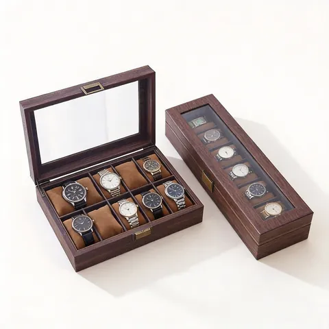 Luxus Uhrenbox Aus Holz Mit Transparentem Fenster Multi Slot Uhrenaufbewahrung Organizer Für Heimsammlung