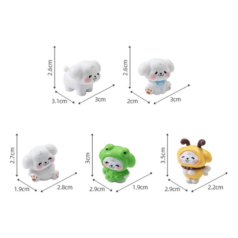 Chiots de Dessin Animé en PVC pour Micro Paysage Ornements de Jardin DIY Décoration Bureau Costume Abeille Grenouille Figurines Animales