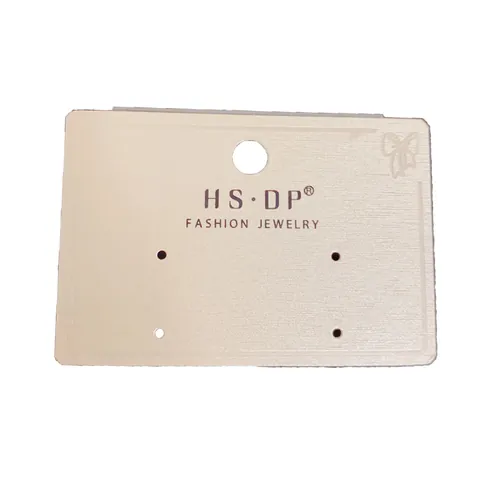 Cartes de Présentation de Bijoux en PVC Blanc Minimaliste Avec Papillon Gaufré Boucles d'Oreilles Clous pour Organisation