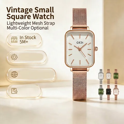 Damen Elegant Minimalistisch Rechteckig Quarz Uhr Mit Milanese-Armband Edelstahlboden Wasserdicht Mode Analog Armbanduhr