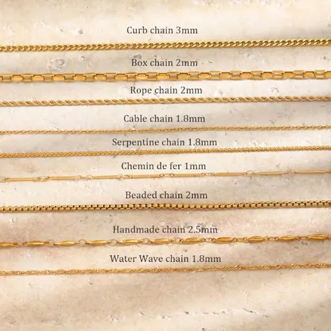 Stainless Steel 18K Gold Plated Chain Necklace Women Minimalist PVD Plated Clavicle Jewelry Waterproof Everyday Accessory