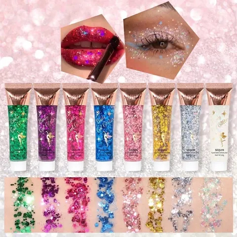 Mermaid Scale Gel Corpo Glitter Ombretto Liquido Paillettes Miste Cosmetico Per Viso Labbra Capelli Trucco Festa Colorato