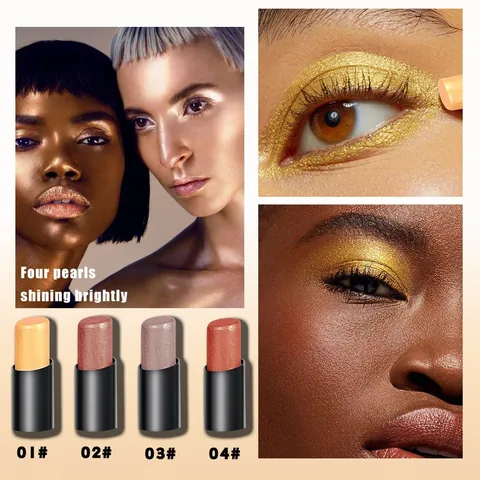 Julystar Stick Fard à Paupières Nacré Rotatif Polyvalent Enlumineur Contour Bronzant Maquillage Crème Lèvres