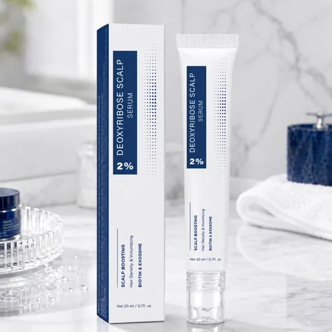 Sérum pour Cuir Chevelu à la Désoxyribose 20ml pour la Densité Capillaire Avec Masseur à Trois Billes Traitement à la Biotine Exosome