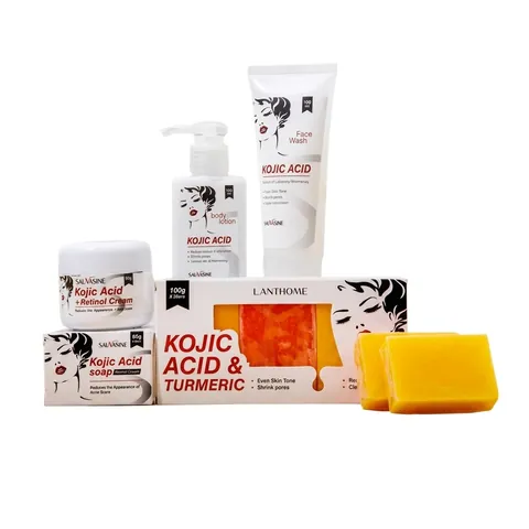 Cuidado de la Piel Iluminador con Ácido Kójico y Cúrcuma Limpiador Loción Corporal Crema Facial Jabón en Barra Hidratante