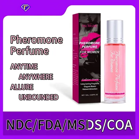 Profumo ai Feromoni da Donna Fragranza Rollerball a Lunga Durata Bloom Elegante Boccetta di Vetro Portatile Liquido Rosa 15ml