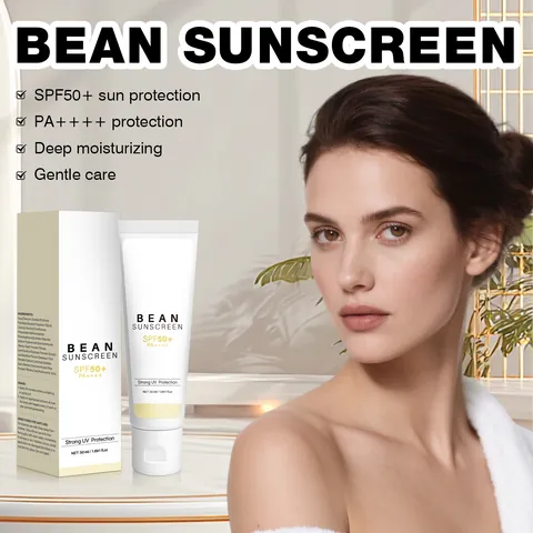 Protector Solar Impermeable SPF50 PA Crema de Aislamiento de Frijol Hidratante Protección Piel Rostro Cuerpo Cuidado Solar