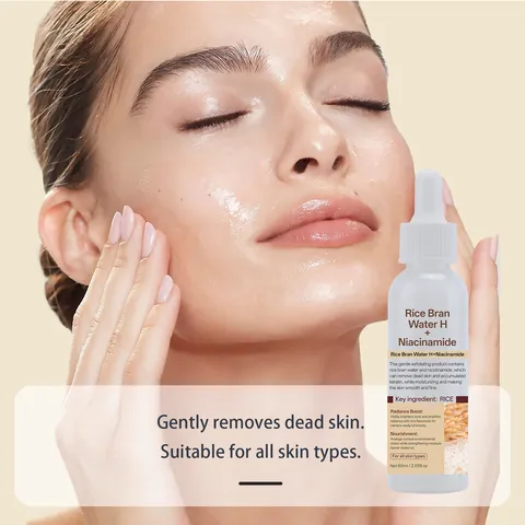 Rice Bran Water Niacinamide Exfoliating Ampoule Gentle Dead Skin Cell Removal Brightening Nourishing Face Skincare Serum